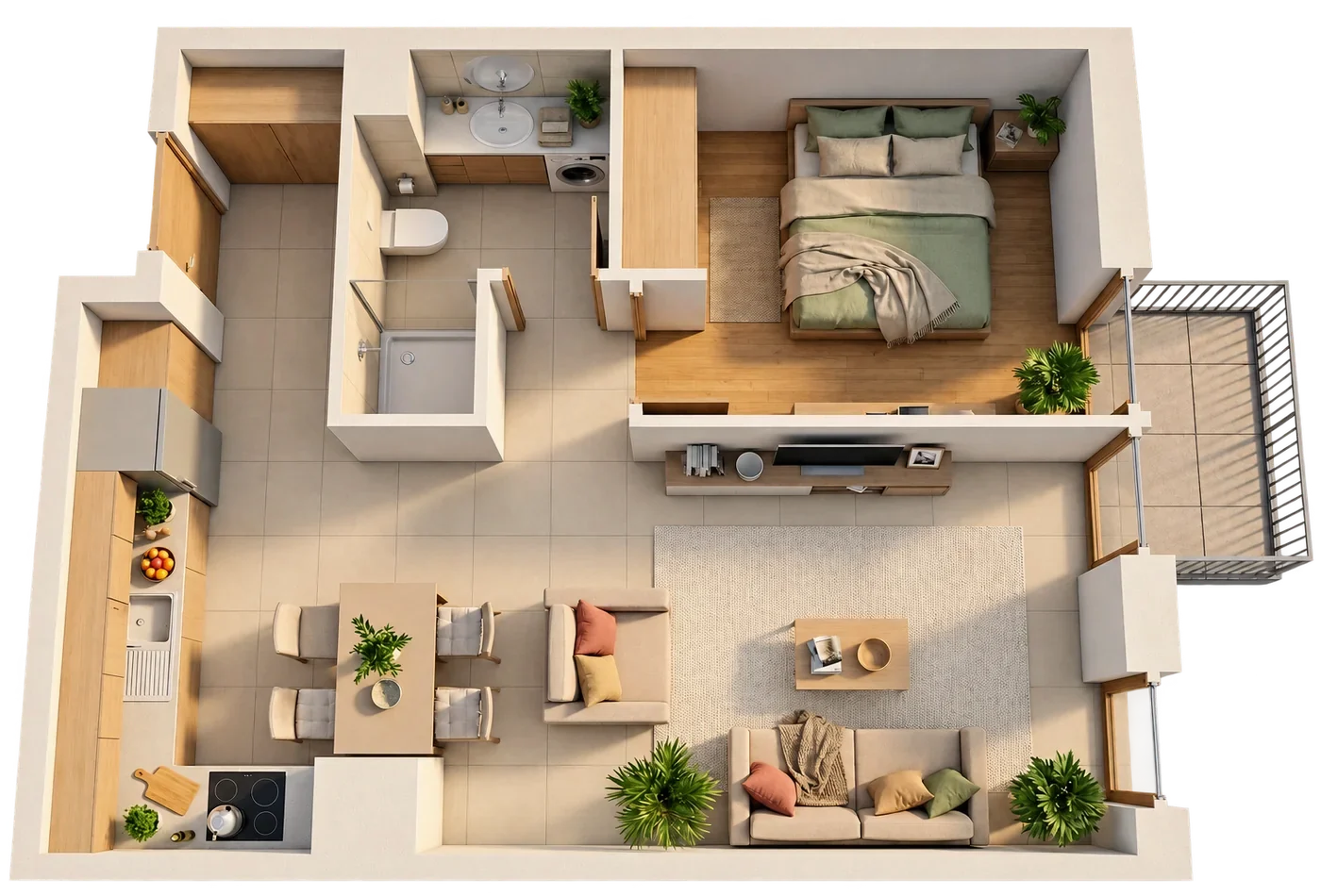 Walkthrough video of an apartment with a balcony